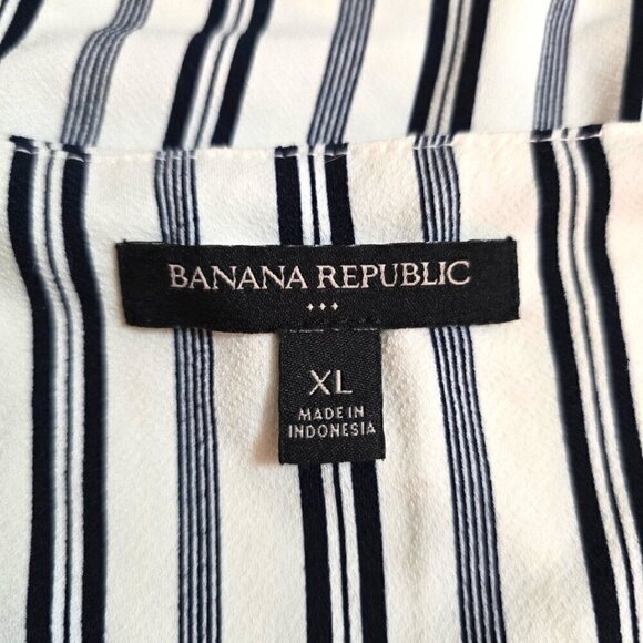 Banana Republic Stripe Asymmetrical Fit and Flare Sleeveless Dress Sz XL - Picture 5 of 7